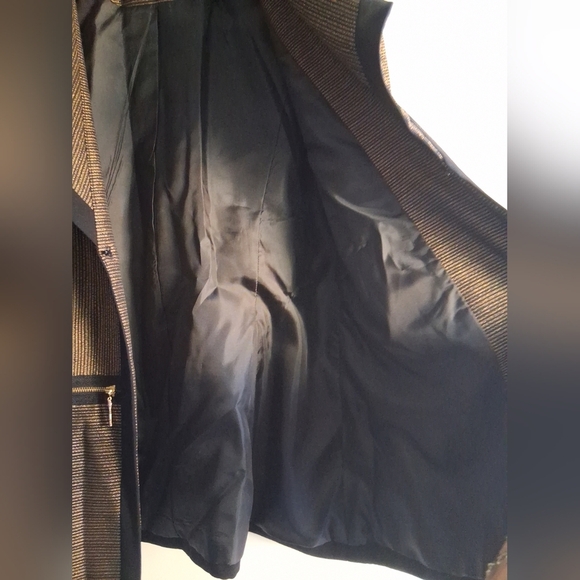 Vintage Nubiano Blazer Black Gold Regency Wedding Workwear Office 8 - Picture 7 of 8